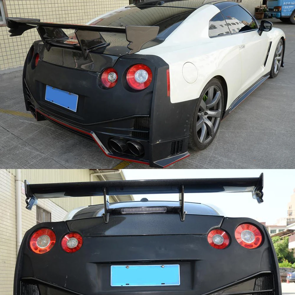Для Nissan R35 GTR задний спойлер из углеродного волокна (включенные огни) GT заднее