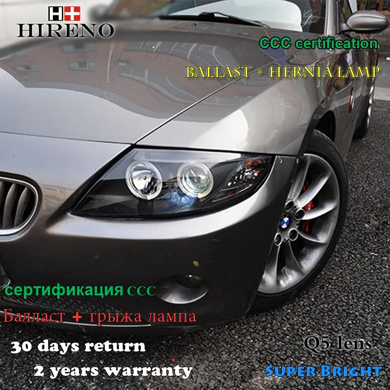 Hireno фары в сборе для 2002 2008 BMW Z4 светодиодный DRL Объектив двойной луч HID Xenon 2шт| |