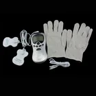 Набор для электрошока, перчатки из серебристого волокна, электрошоковый телефон, Массажер сосков, проводящие перчатки накладки для груди