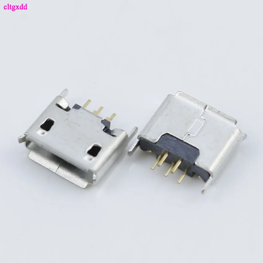 

clgxdd 10pcs Flat Mouth MICRO USB Vertical 5pin 180 degrees connector For Mobile phone Mini jack 5P Direct plug-in connectors