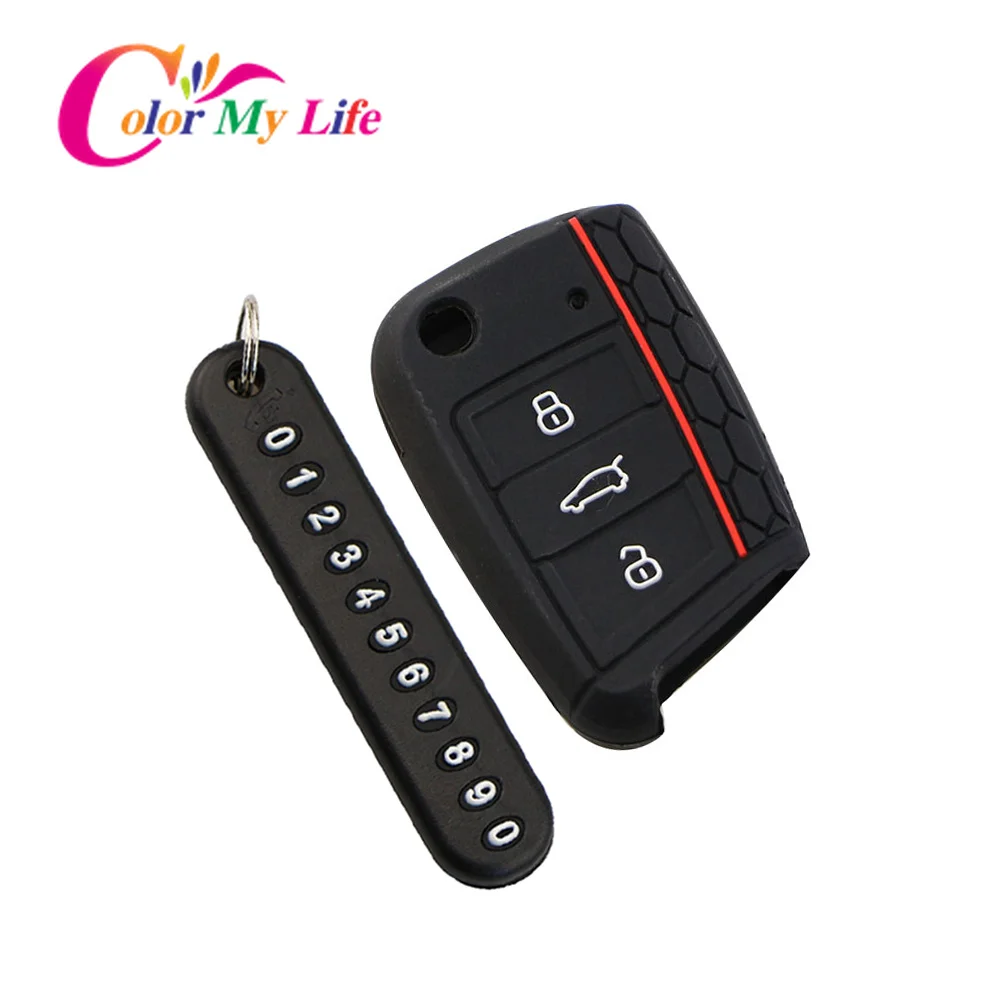Силиконовый чехол для ключей брелок VW Polo Golf 7 Tiguan Skoda Octavia Kodiaq Karoq SEAT Ateca Leon Ibiza 2015
