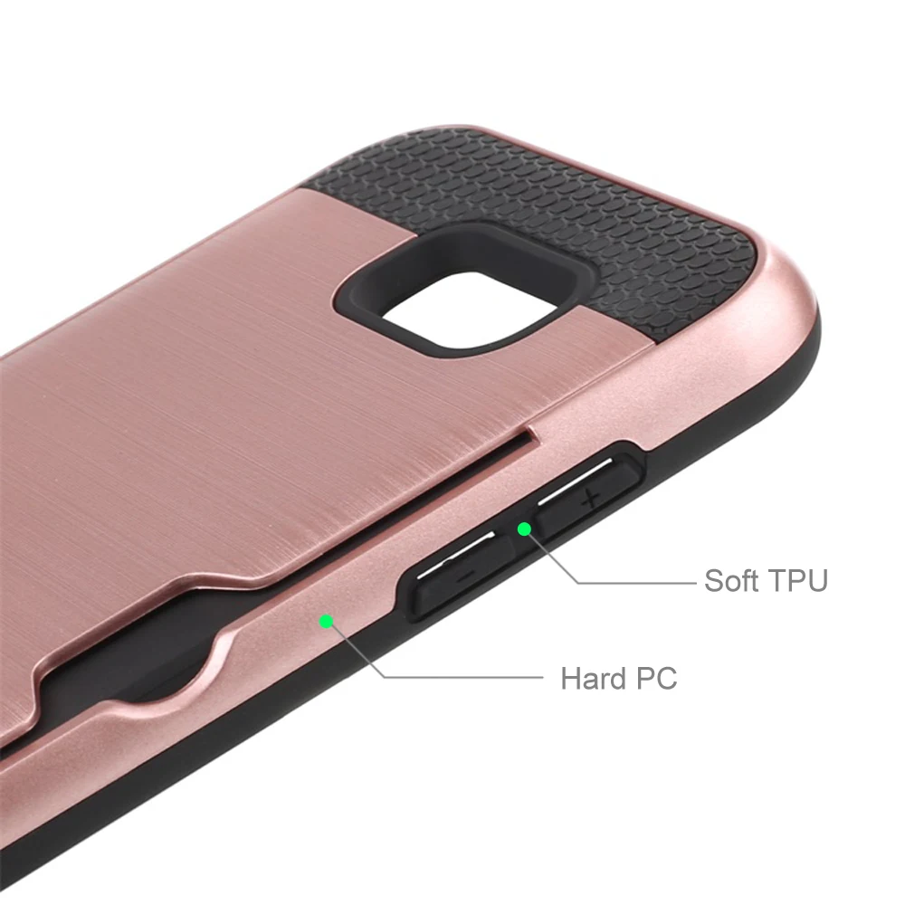 Слот для карты Броня чехол samsung Galaxy A7 2017 Дело Мягкие TPU + Жесткий PC протектор задняя