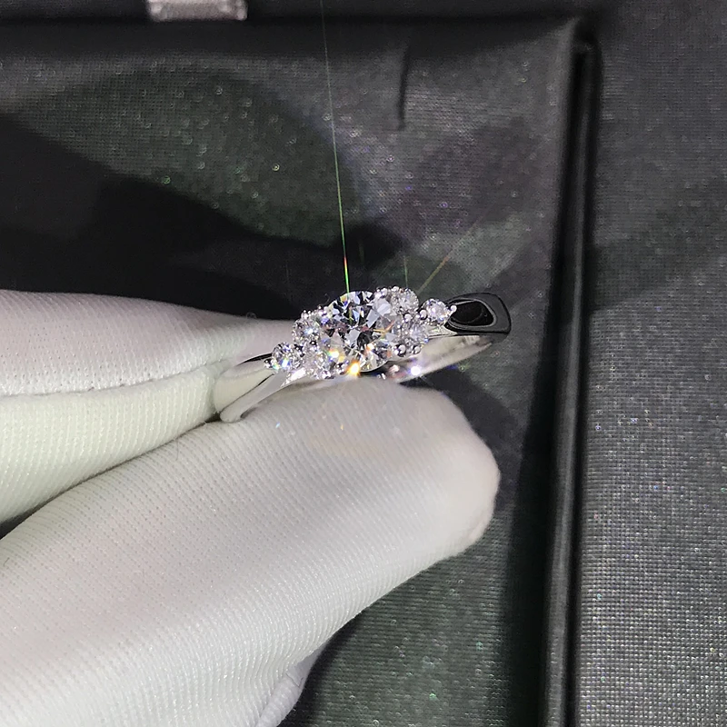 18 K 750Au золото Moissanite алмазное кольцо обручальное кольцо D Цвет VVS с национальным сертификатом MO-H1013
