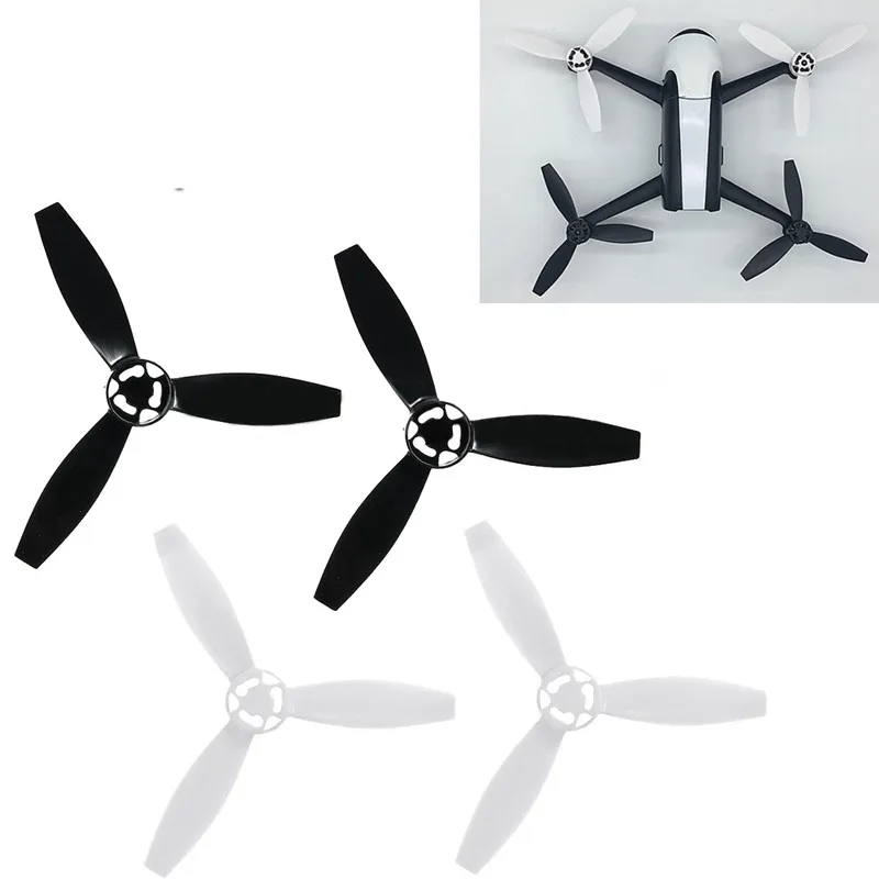 4PCS Black/White Propeller Carbon Fiber Blade Rotors Paddle for Parrot Bebop 2 Drone/FPV 2.0 New Camera Drones Accessories