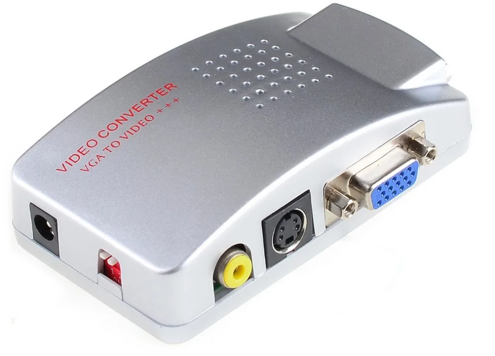 Новый VGA к видео Универсальный ПК ТВ AV RCA адаптер сигнала конвертер переключатель