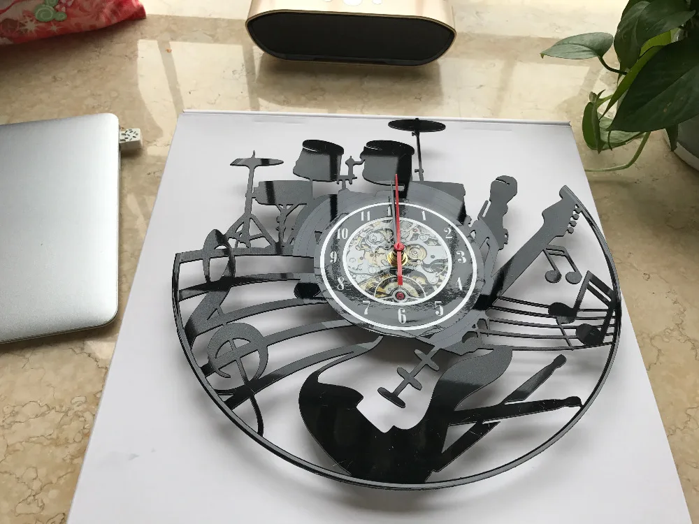 Музыкальные виниловые настенные часы-украсьте свой дом современным