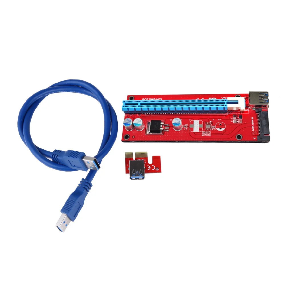 PCIe 1X 4x 8x 16x удлинитель USB 3 0 PCIE Riser Card Express адаптер SATA molex 15pin до 6pin 8pin кабель питания