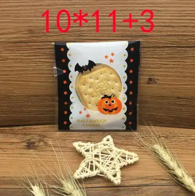As Picture 100 шт 10x10+ 3 см Счастливый Хэллоуин милые пластиковые пакеты для печенья Упаковочные пакеты пакет с застежкой еда шоколад мыло упаковка пластик - Цвет: As Picture