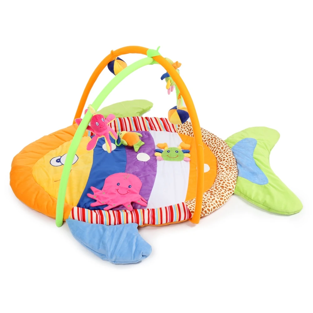 Baby Soft Play Mat Colorful Fish Gym Blanket with Frame Floor Rug for Children Kids Infant | Игрушки и хобби