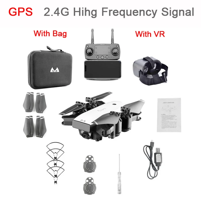GPS 1080P BAG VR SMRC S20 S20W Радиоуправляемый вертолет селфи складной мини gps Радиоуправляемый Дрон с FPV широкоугольной камерой 1080 P/720 P Квадрокоптер VS XS809S игрушки - Цвет: GPS 1080P BAG VR