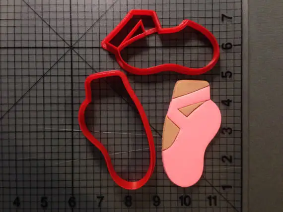 Балетные трико для ног тапочки на заказ 3D печать помадка форма для кекса печенья резак набор - Цвет: foot slipper 4 inch