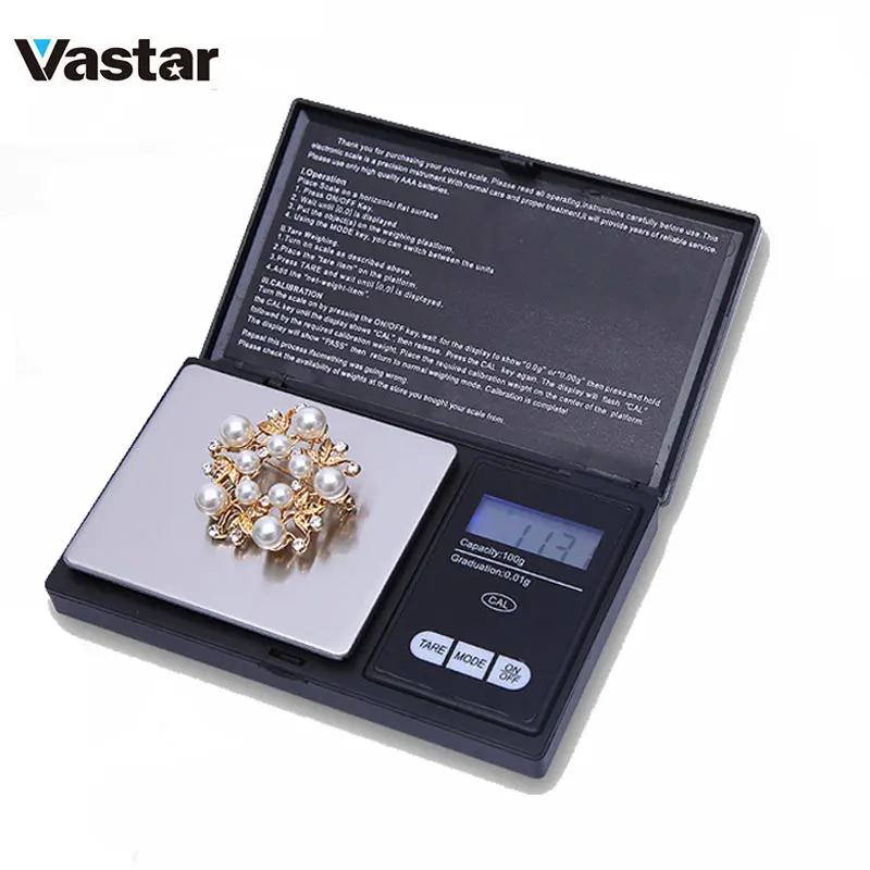 Миниатюрные электронные весы Vastar из нержавеющей стали для ювелирных изделий