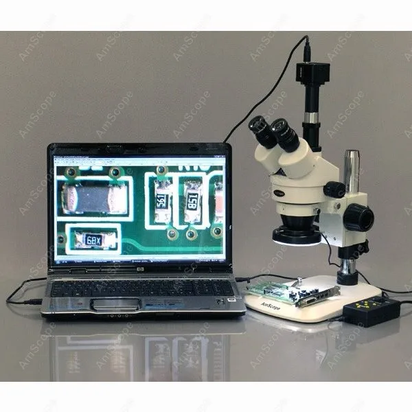 Стерео микроскоп с увеличением амскоп 3 5x-90X стерео USB-камерой и 4-зосветильник