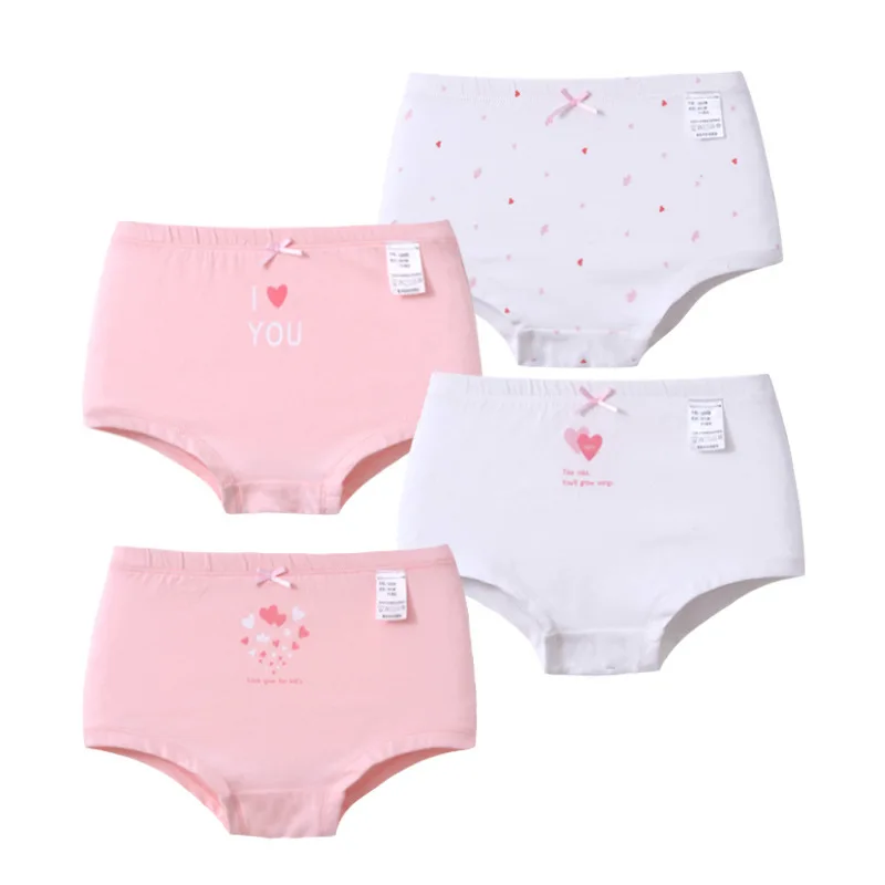 4pcs 03 4 шт./упак., нижнее белье для девочек детские шорты с цветочным рисунком, трусики, дышащий Зонт с хлопковым покрытием, боксеры для подростков, модные детские трусы - Цвет: 4pcs 03