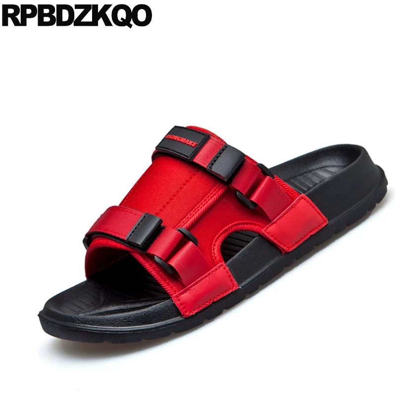 Size 46 Large Italian Slippers Plus Mens Mesh Shoes Slides 2021 Open Toe Big Red Black Designer Outdoor Sandals Beach Summer | Обувь