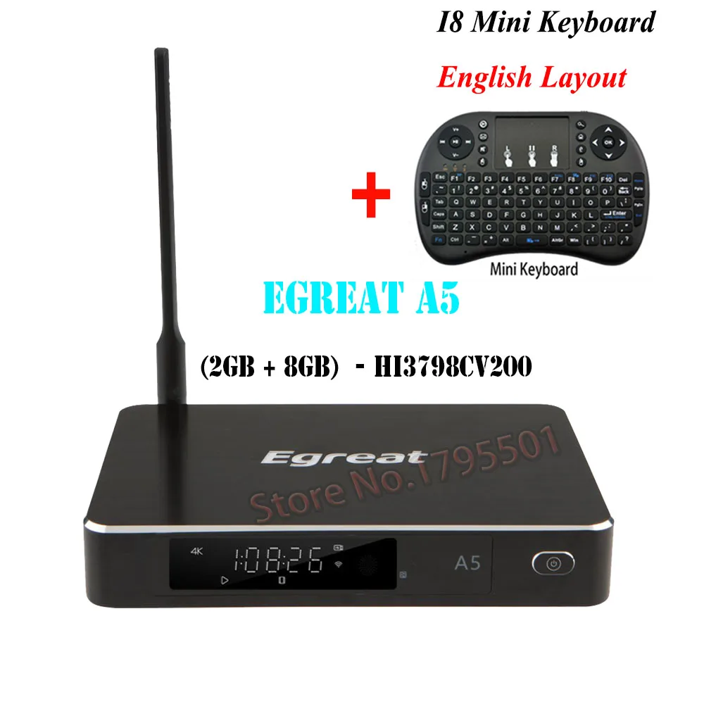 Egreat A5 Smart Android tv Box 3D 4K UHD медиаплеер и HDR USB3.0 SATA OTA Blu-Ray диск Dolby Ture HD DTS-HD [Русский Английский] - Цвет: A5 N I8 English