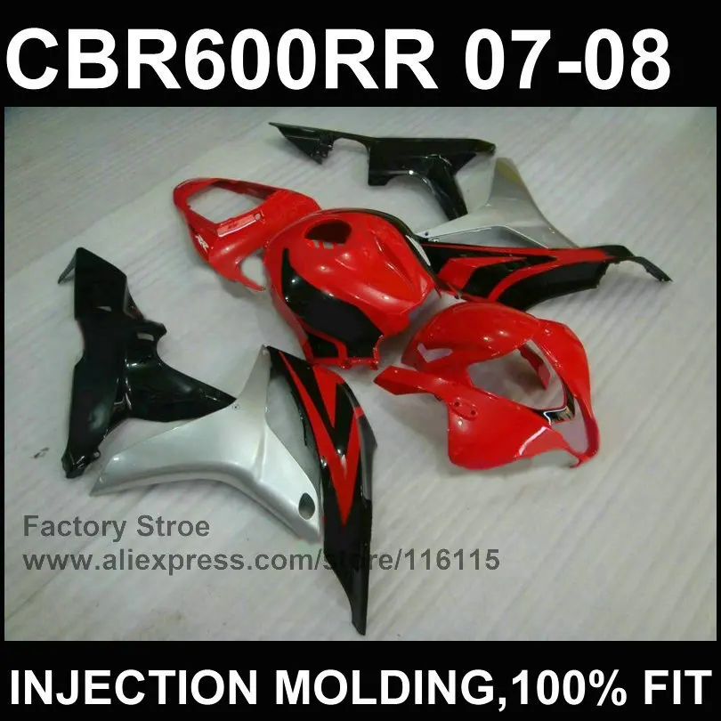 

Красные серебряные литья под давлением запчасти для мотоцикла для HONDA CBR 600 RR Обтекатели 2007 2008 OEM кузова CBR600RR 07 08