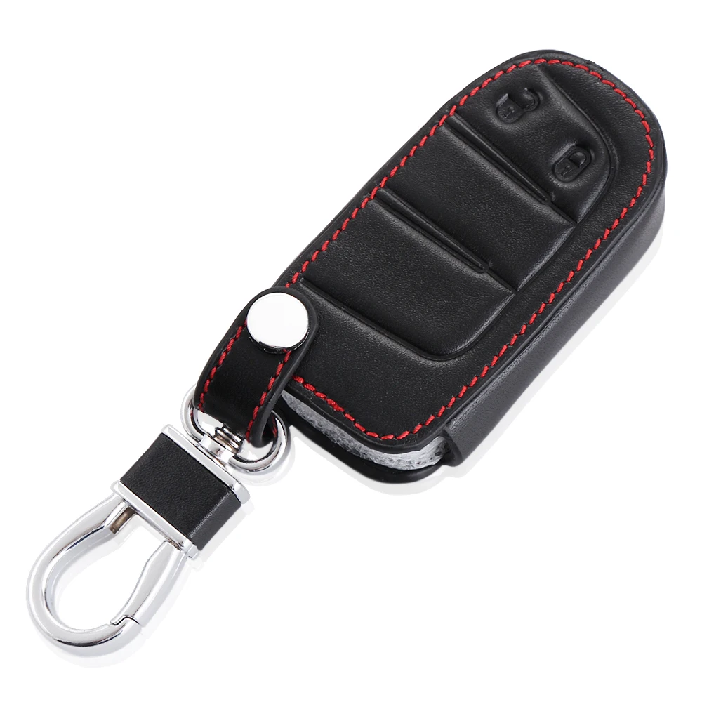 Высококачественный чехол для автомобильного ключа из натуральной кожи Jeep Cherokee