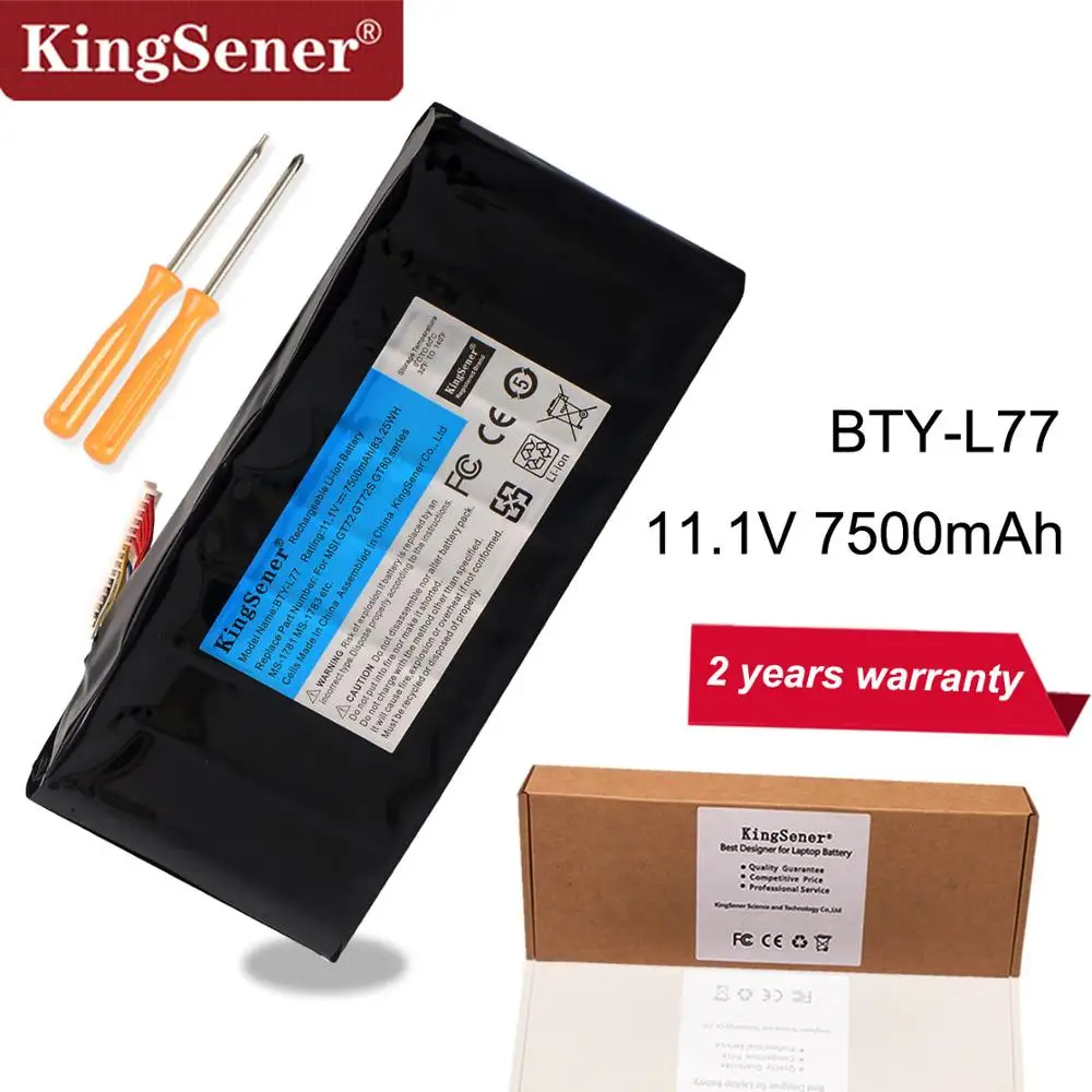 KingSener BTY-L77 ноутбук Батарея для MSI GT72 2QD GT72S 6QF GT80 2QE GT80S WT72 MS-1781 MS-1783 2PE-022CN 2QD-1019XCN 2QD-292XCN