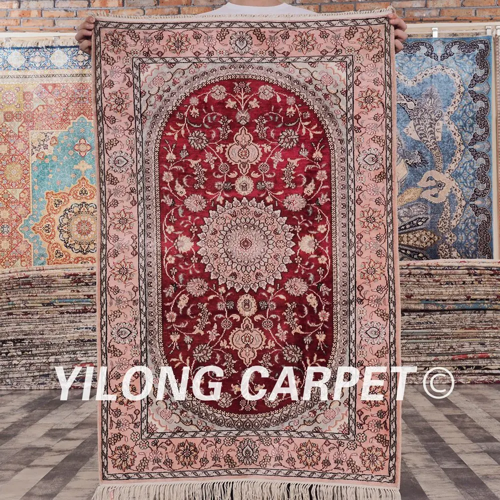 YILONG 2 5 'x 4' классический персидский медальон шелковый ковер ручной работы