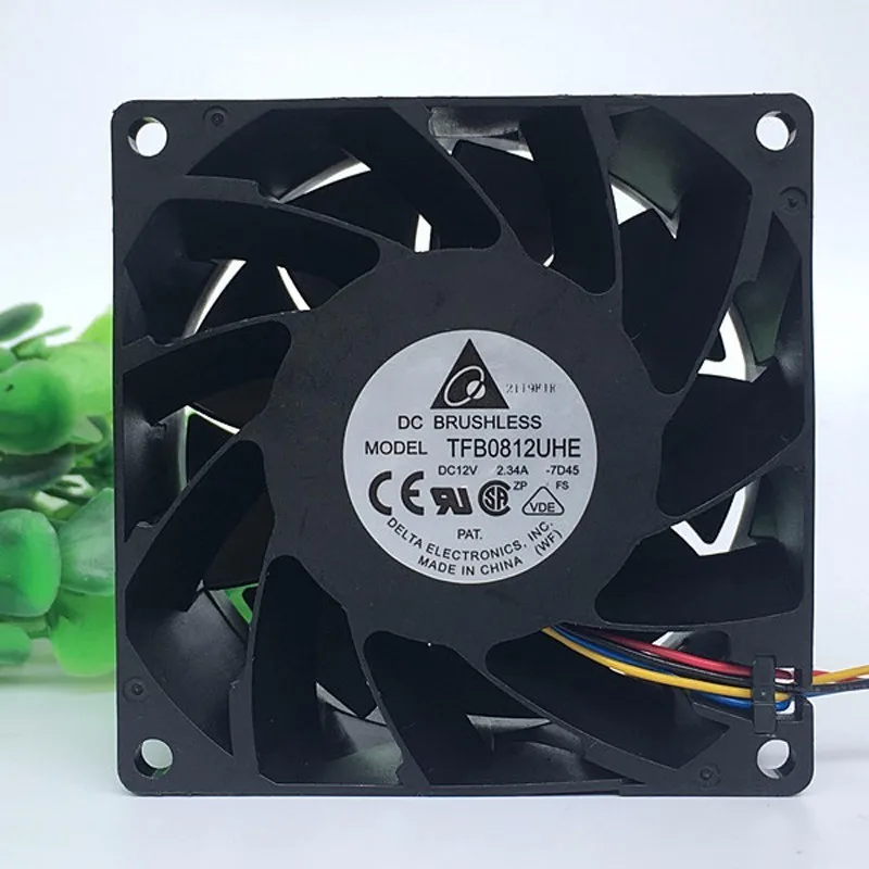 

Оптовая продажа Delta TFB0812UHE 80x80x38 мм 8 см 12 В постоянного тока 2,4 А серверный квадратный инверторный осевой вентилятор охлаждения