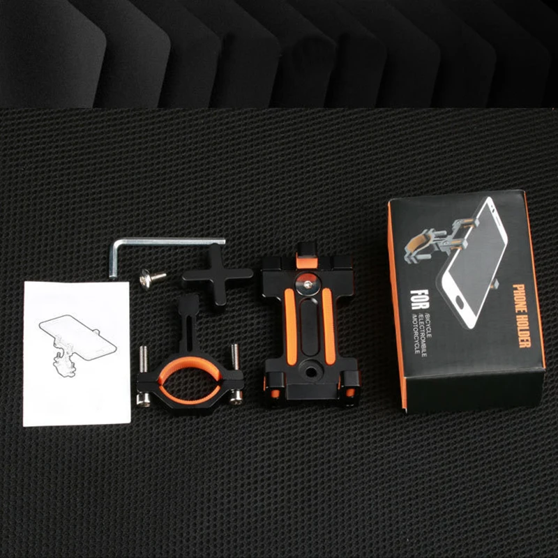 Aluminum Alloy Anti-Slip Mount Bracket Handlebar Clip Stand Bicycle Adjustable Phone Holder for Motorcycle | Спорт и развлечения