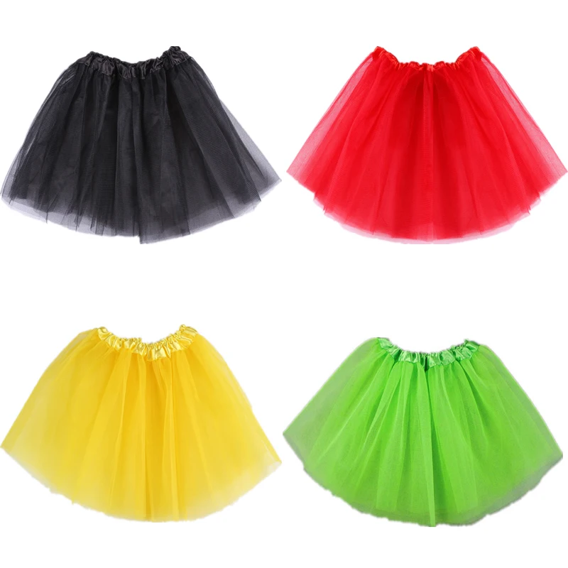 Комплект с юбкой для маленьких девочек просвечивающаяся в 3 Слои из пряжи и тюля