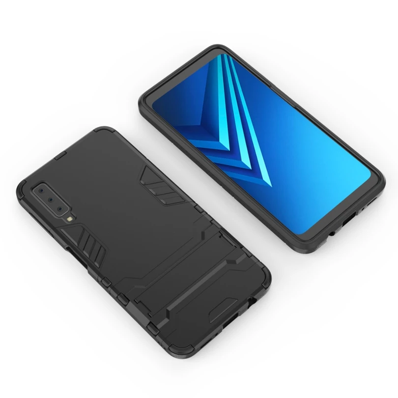 For Samsung Galaxy A7 2018 / A750F A750 Case Shockproof Robot Armor Hybrid Rubber Silicone Cover Slim Hard Back Phone |