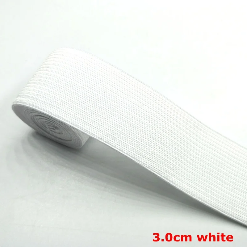 3.0cm white 1 meter HL 15/20/25/30/35/40/45 мм черный/белый/Золотой/Серебряный нейлон резинки одежды Домашний текстиль Швейные понятия 1 м или 2 м - Цвет: 3.0cm white 1 meter
