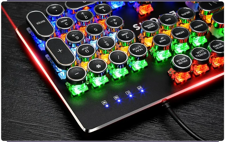 E Sports стимпанк Ретро круглая клавиатура USB Проводная Механическая игровая с