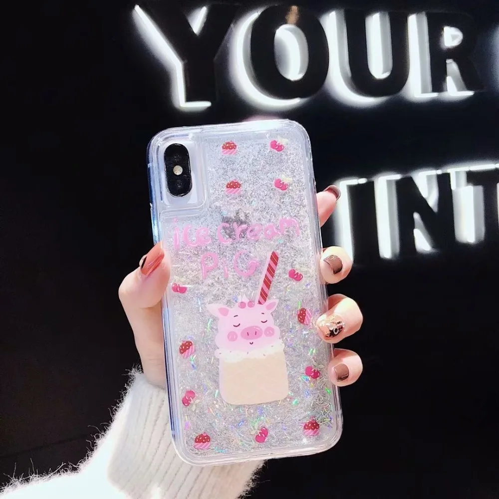 3D милый мороженое блеск чехол для телефона iPhone X XR XS Max противоударный силиконовый