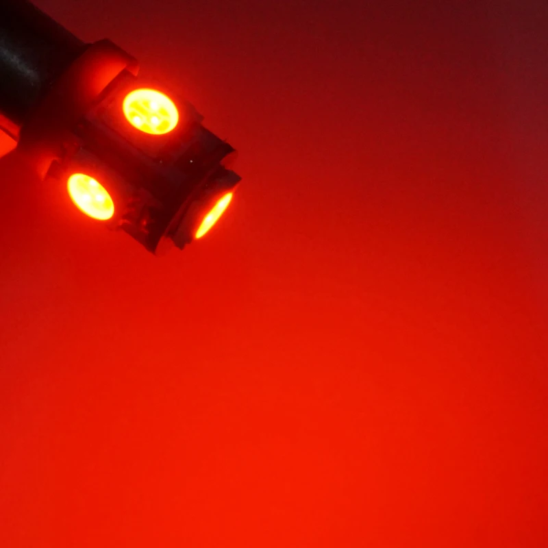 

AORUNYEBAO 100PCS BA9S T11 T4W 363 Cold White Red green Yellow Pink 5LED 5050 SMD Car Styling Wedge Side Light Lamp Bulb 12V