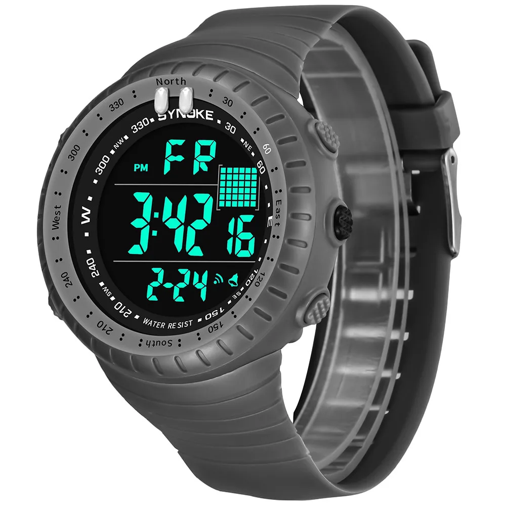 

SYNOKE Multi-Function50M Waterproof Watch LED Digital Double Action Watch LED Military Waterproof Men Wristwatches N50