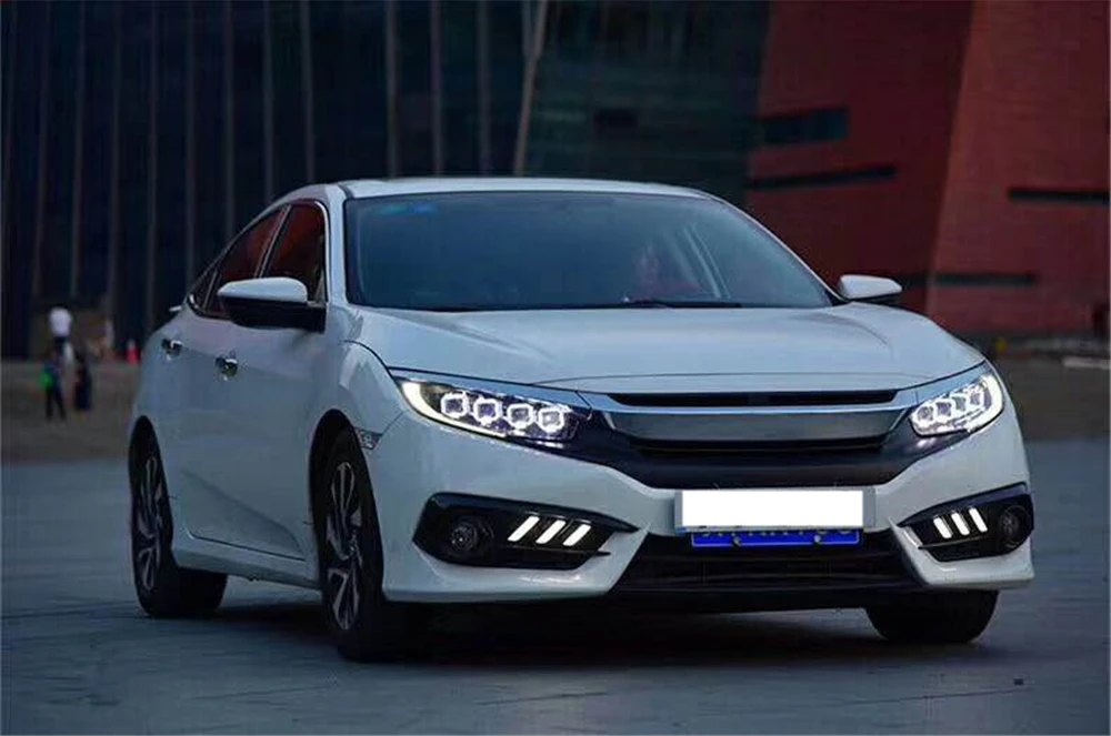 Стайлинга автомобилей головной светильник для Honda Civic 10th 2016 2017 2018 HID светодиодный s