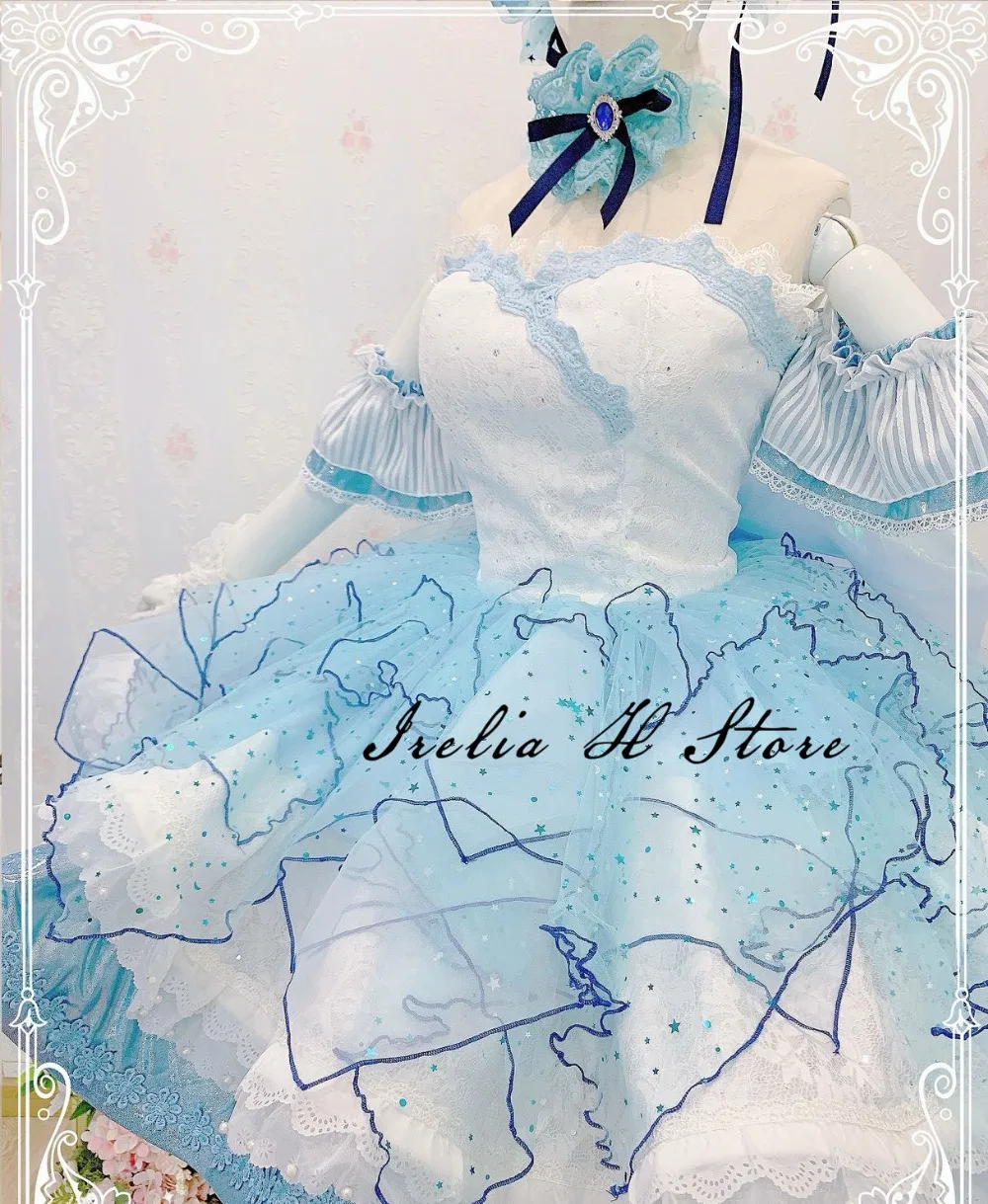 Милый! Солнечный свет! Aqours Watanabe You Медузы комплект косплей костюм голубое платье