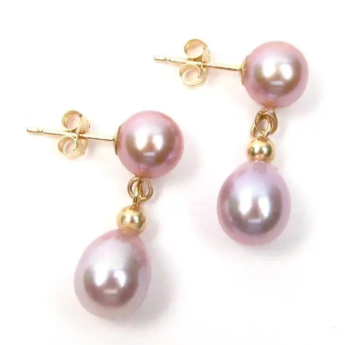 

new natural south sea pink pearl earrings