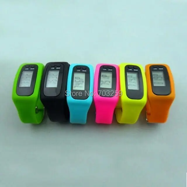 Новый красочный силиконовый фонарик мерцающие функциональные полосы шагомер