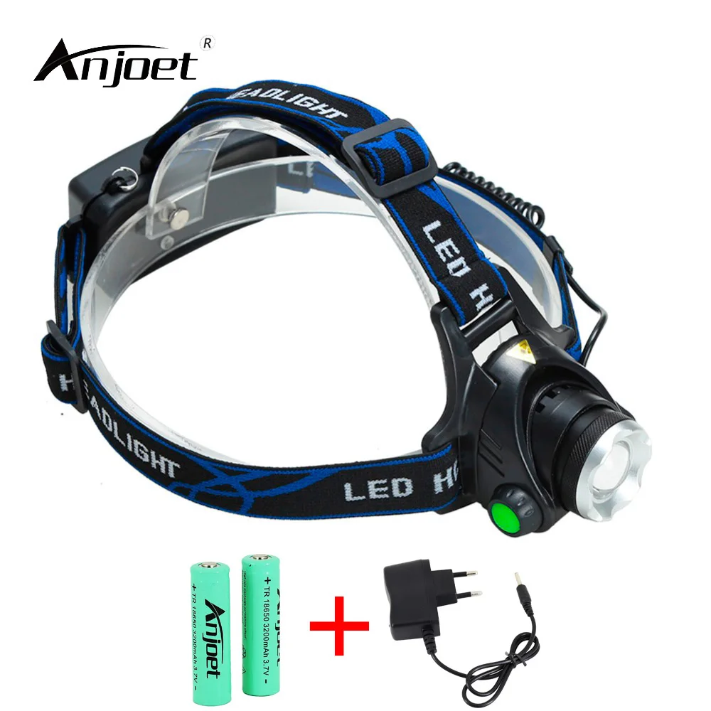 

ANJOET Rechargeable Headlight XPE Q5 XML T6 / L2 Zoom LED Headlamp Lantern Riding a bike + 18650 Battery + AC Charger