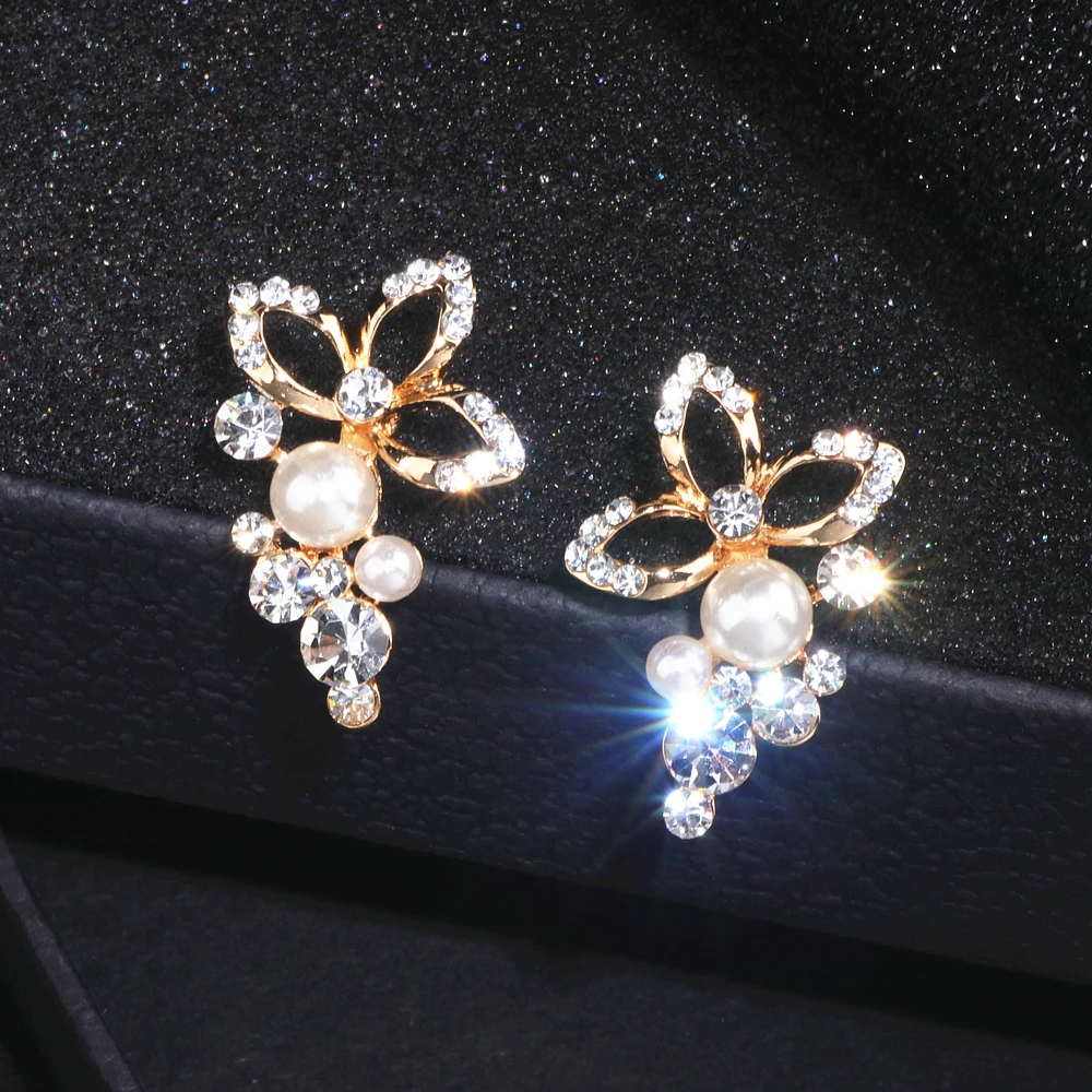 Classic Elegant Simulated Pearl Crystal Drop Earring For Women Brides Wedding Earrings Brincos Fashion Party Jewelry Gifts WX128 | Украшения