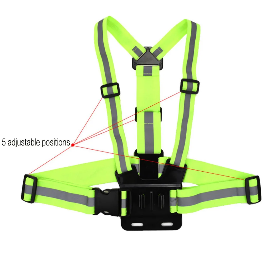 TUYU GoPro camera with chest hole Strap fluorescent elastic shoulder strap night run luminous vest for Hero 7 6 5 | Электроника