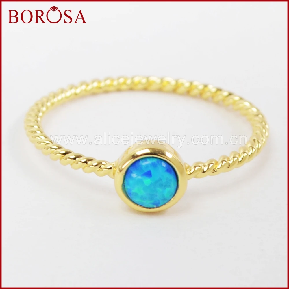 BOROSA 10 шт Горячие японские опаловые Свадебные кольца золотого цвета Модный дизайн