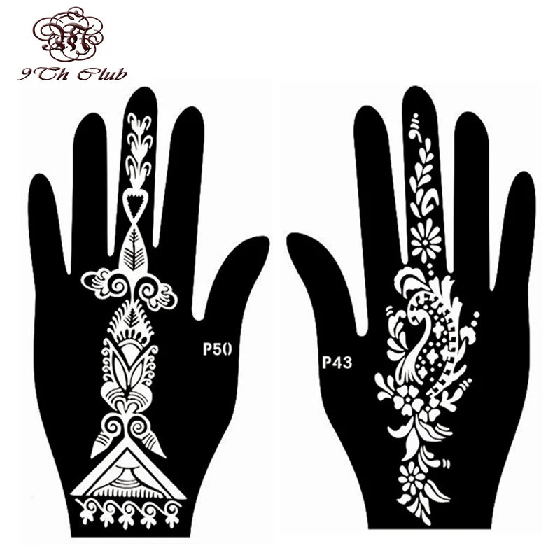 4 шт. простой женский трафарет для татуировок с хной многоразовый Менди хна блеск
