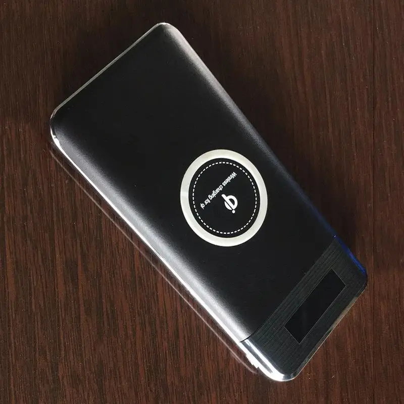 Black Горячая Qi Беспроводная зарядка 10000 mAh банк питания+ Беспроводное зарядное устройство - Цвет: Black