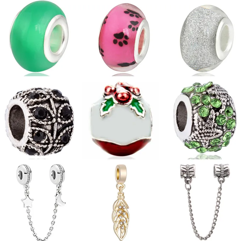 Low Price DIY Ball Leaf Santa Claus Stars Owl Simulated Pearl Beads Charms Fit Pandora Bracelets & Bangles for Women Party | Украшения и