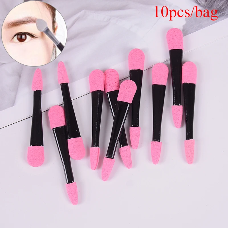 

10pcs Portable Eye Shadow Brushes Powder Brush Double Ended Eyeshadow Applicator Pro Sponge Eye Shadow Make Up Supplies