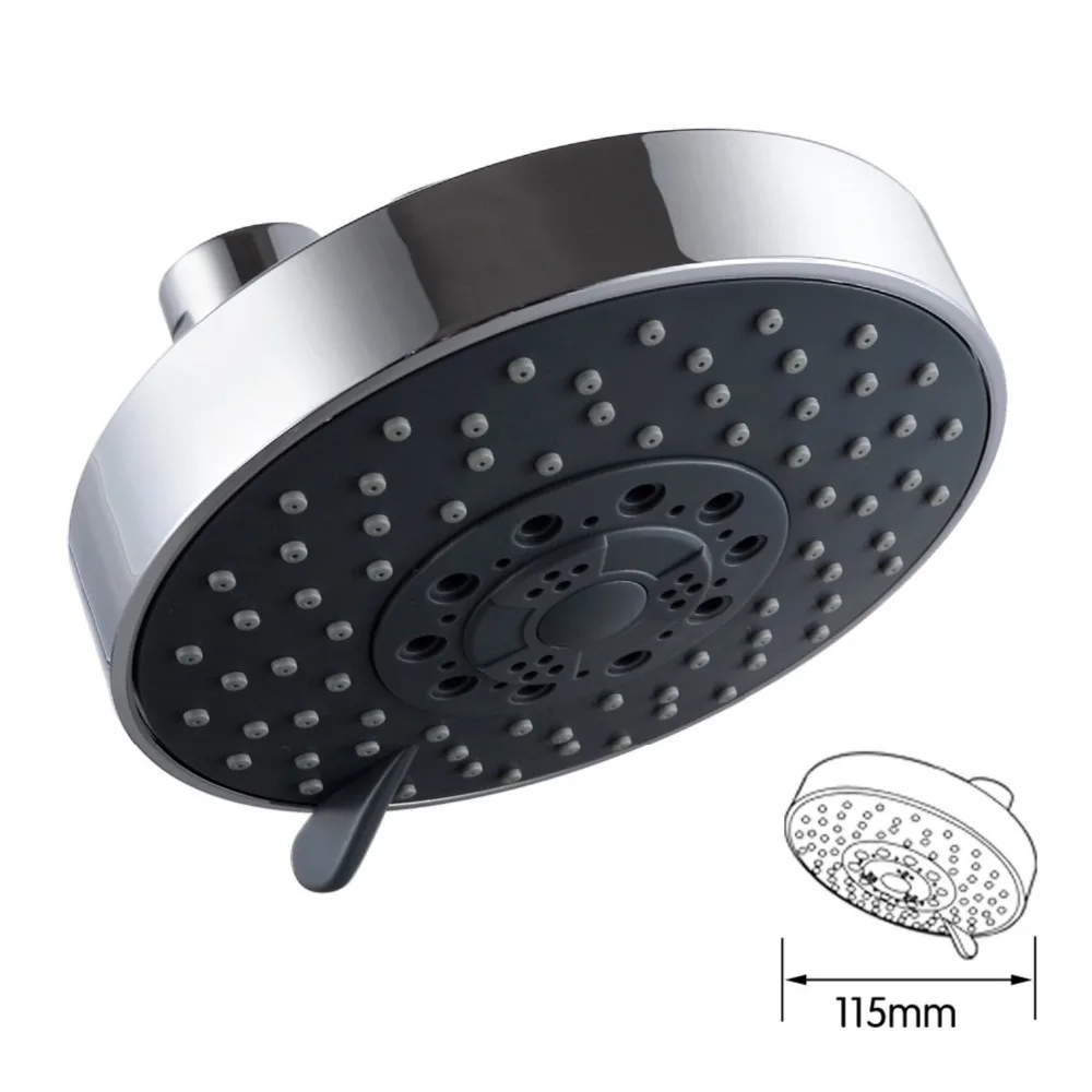 Polished Chrome Bathroom Shower Head Double Outlet Manifold with 5 Function Sprayers Metal Swivel Ball Joint | Обустройство дома