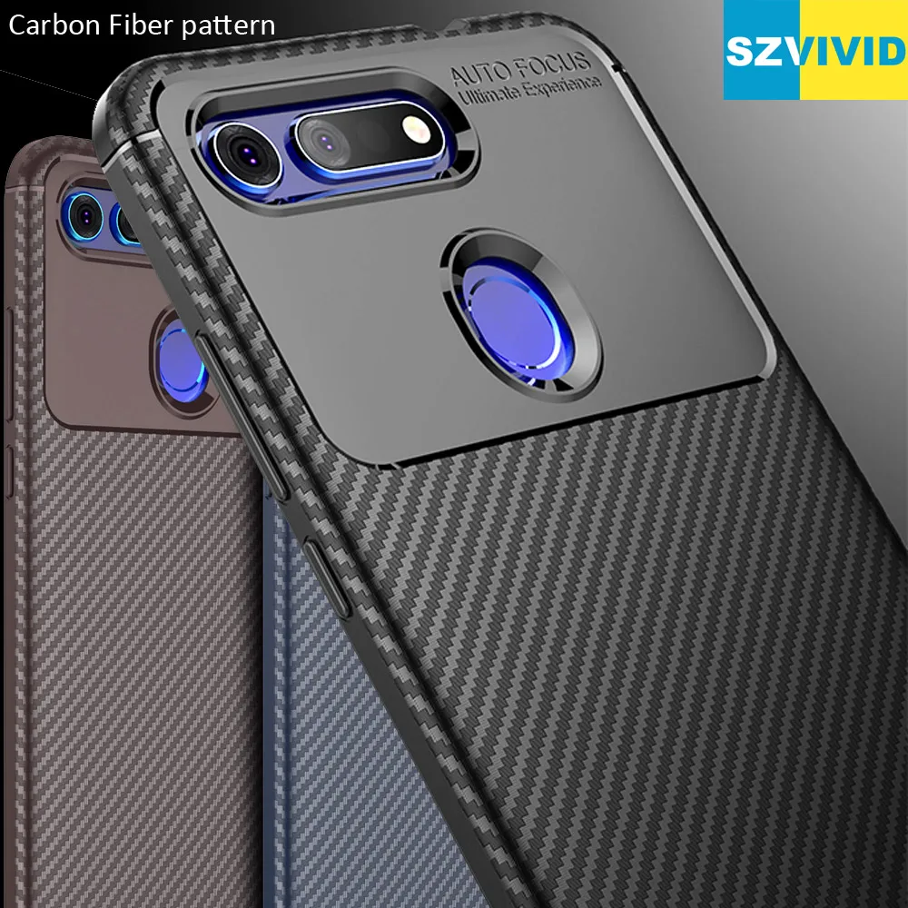 Чехол из углеродного волокна для huawei Honor 20 Pro View 20, ТПУ, силиконовая Матовая защитная накладка из волоконной ткани