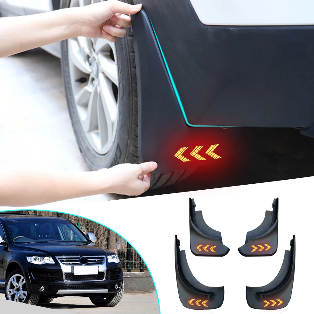 Для VOLKSWAGEN VW Touareg Mk1 Mk2 2004- Брызговики светоотражающий логотип Предупреждение Брызговики автомобильные аксессуары 4 шт