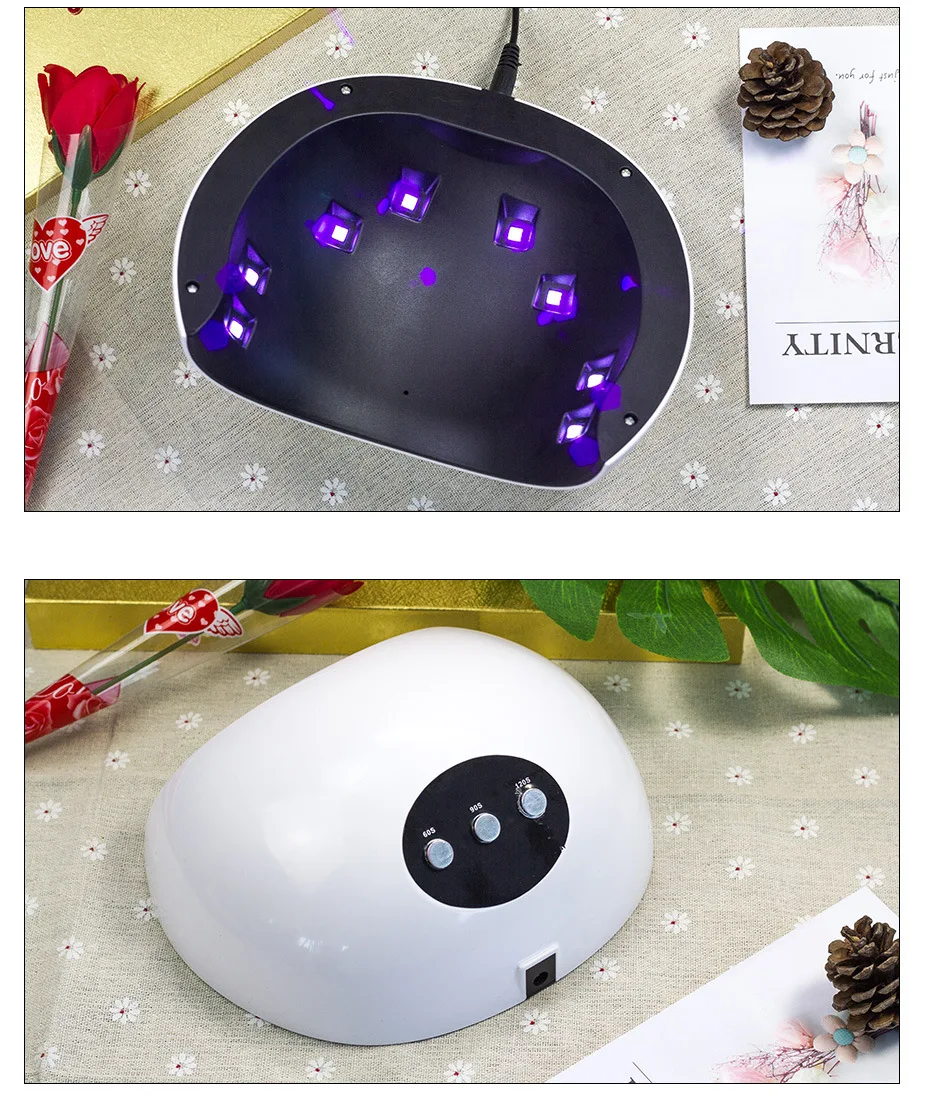 Led Nail Lamp For Salon USB Charge 24W Dryer with 8 LED Three Time Setting Smart Sensor /60s/90s/120s Art Tools | Красота и здоровье