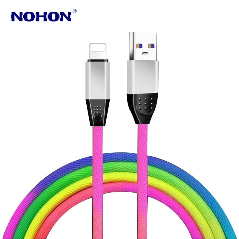 Цветной USB кабель для быстрой зарядки и синхронизации данных iPhone 5 5C 6S 6 7 8 Plus SE X XR XS